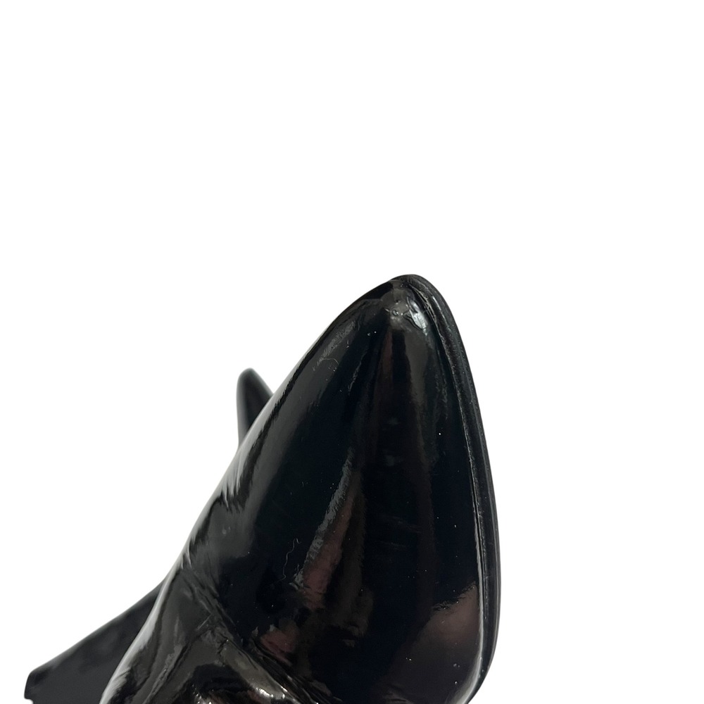 Robert Clergerie Black Patent Leather Pointed Toe Chelsea Bootie Heels Womens 39 - Picture 8 of 14